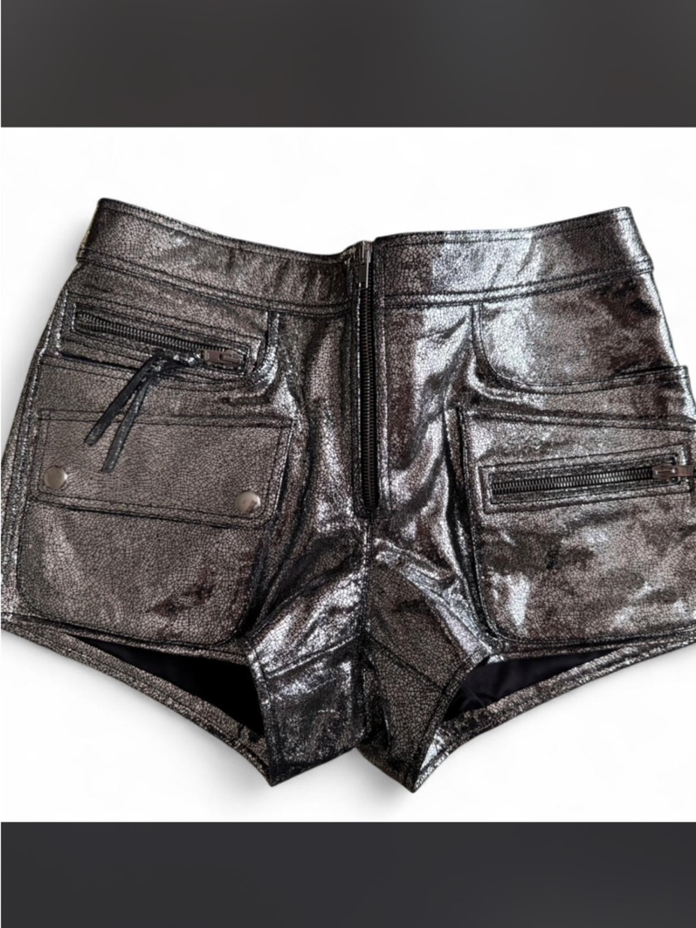 Isabel Marant Coria Leather Low-Rise Shorts - size S